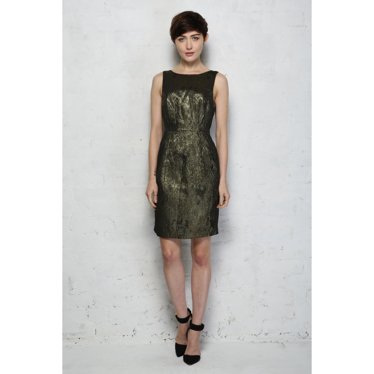 Darling Dori Dress Gold Wiggle Dress