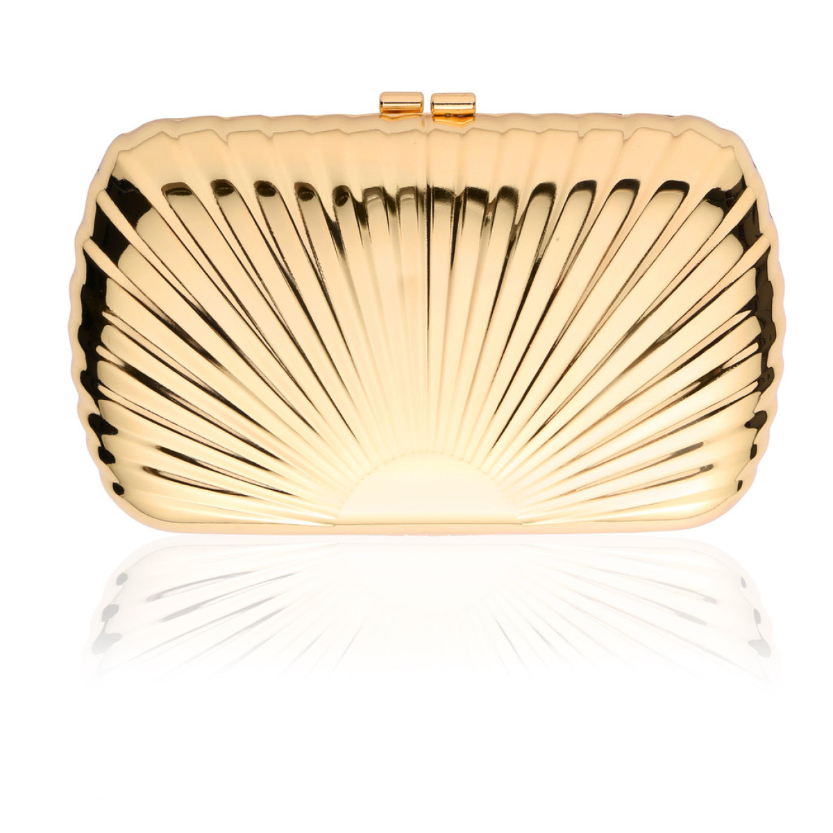 Gold Shell Clutch 1930s Style Handbag Vintage Evening Bag
