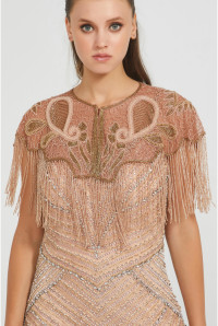 Suzi Hand Embellished Cape in Rose Gold 1