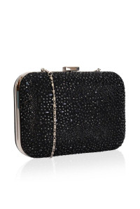Black Beaded Clutch Bag
