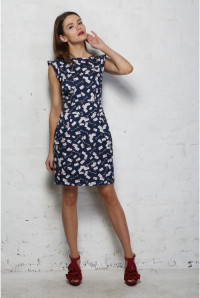 Postcard Print Wiggle Dress - Emily & Fin