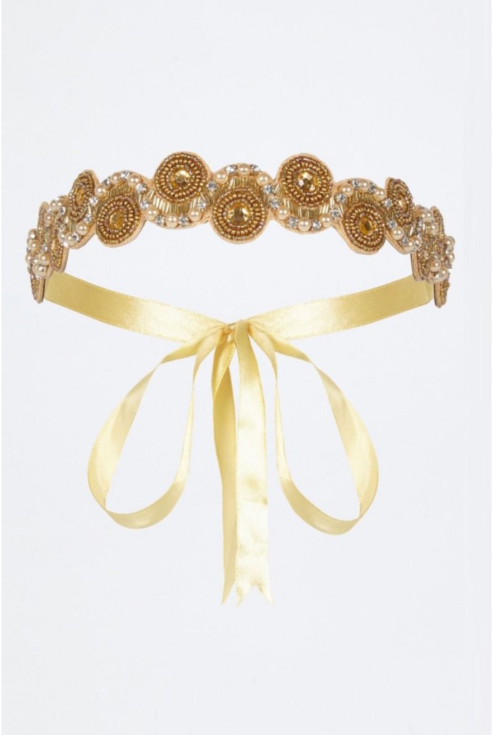 Eliza Flapper Headband in Gold