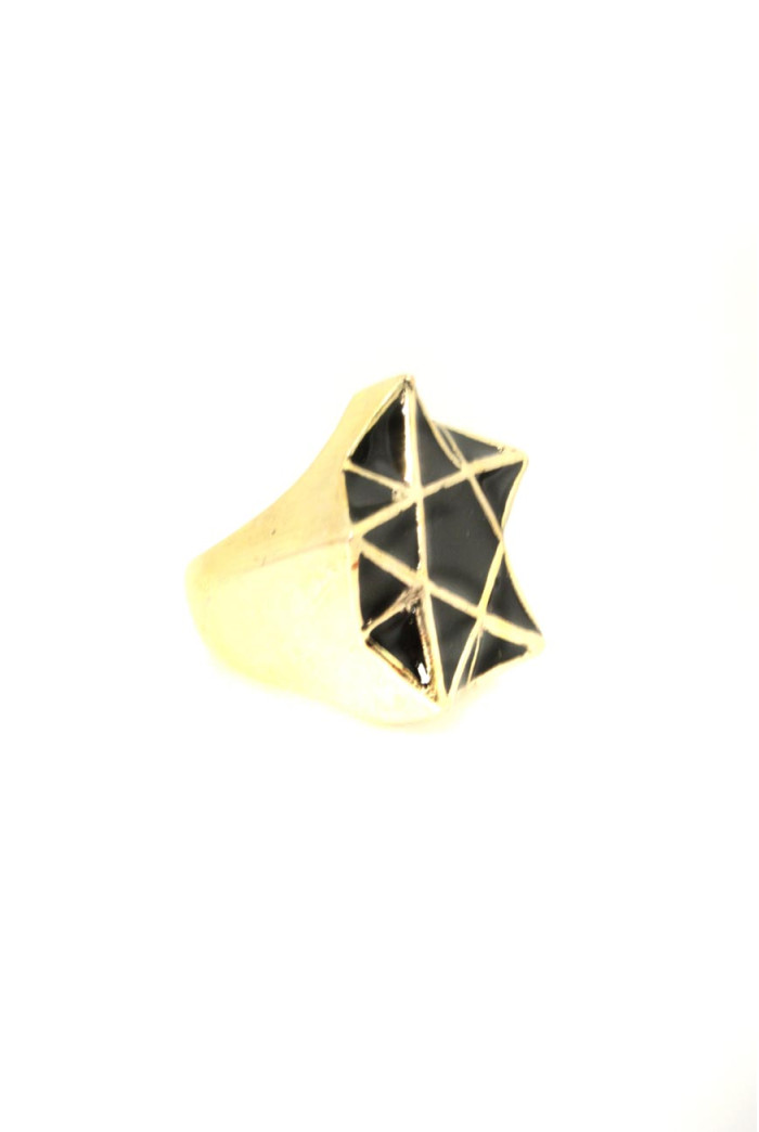 Gold And Black Deco Ring