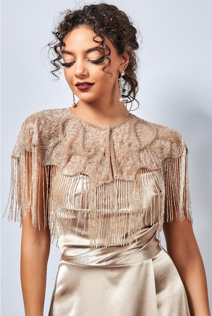 Suzi Hand Embellished Blush Cape