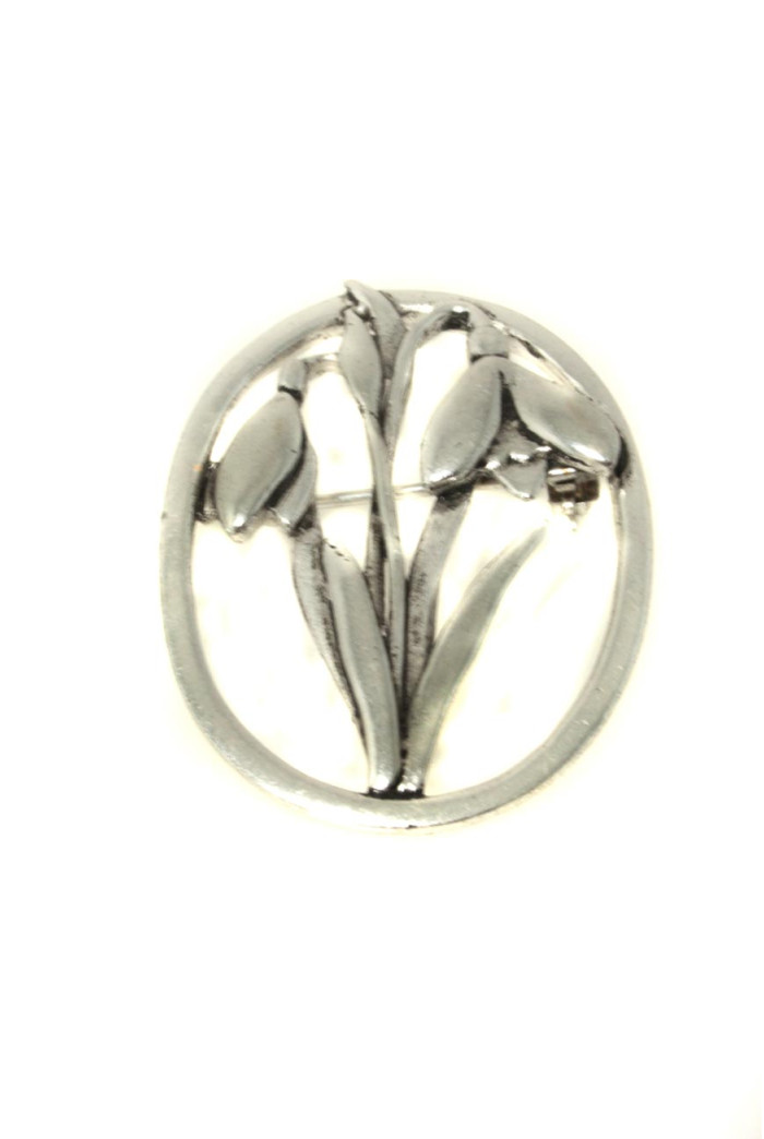 Silver Flower Brooch