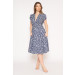 Lottie Navy Flower Print Midi Dress 3